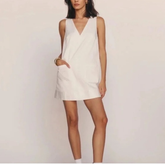 NEW Reformation Francisca Dress Cotton Sz 12 White - Picture 3 of 10